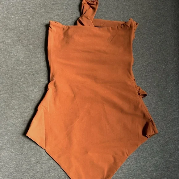 Nensi Dojaka Plunge One-Piece Bathing Suit, XS